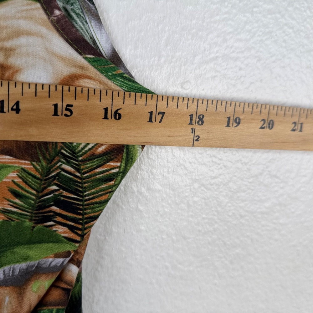 Retrolicious Dress Green Sz L Dinosaur Jurassic Jungle Tropical Novelty - Picture 8 of 10